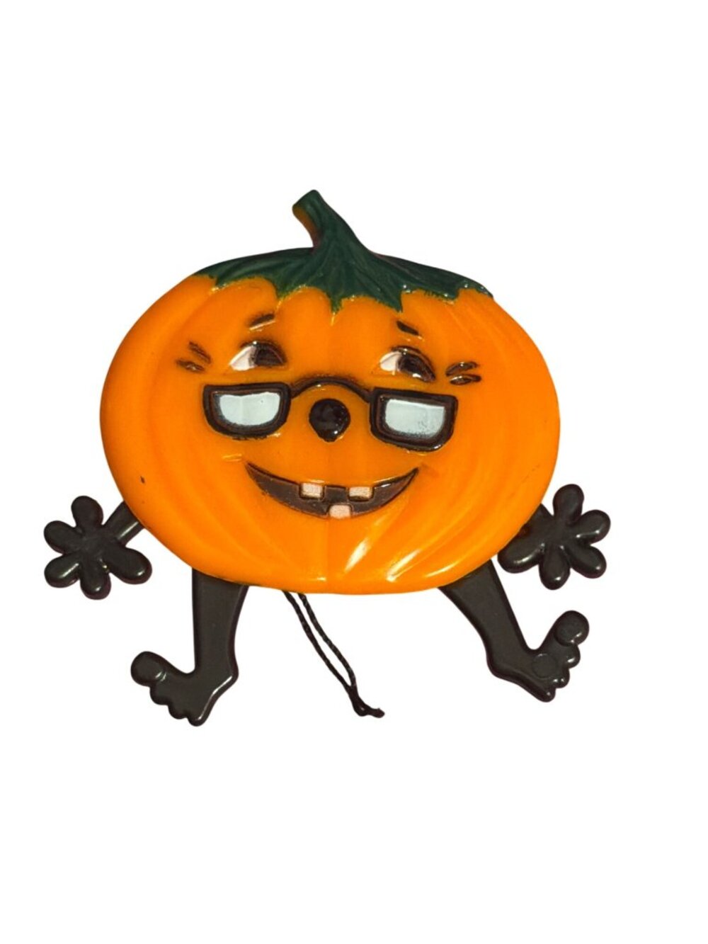Vintage Articulated Jack O Lantern Pumpkin Pin Pull String Arms Legs Move Estate
